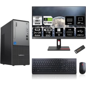 Resim Lenovo Thinkcentre Neo 50T Gen 5 Intel Core I7 13700 24GB 1tb SSD GT1030/4GB 27" Fhd Monitör W11H Masaüstü Bilgisayar & Per4 USB Bellek 12UB000LTRMNT1353 