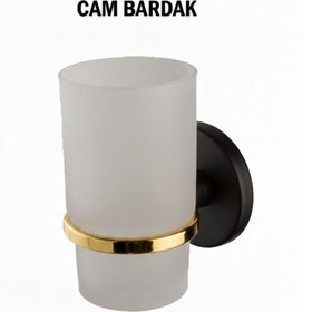 Resim Diş Fırçalık Siyah Gold Renk Altın - Siyah 