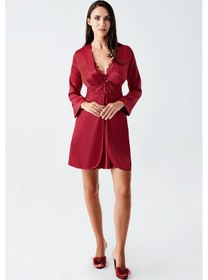 Resim İmaj 4010 Bordo Renk Saten 6lı Çeyizlik Set Bordo 