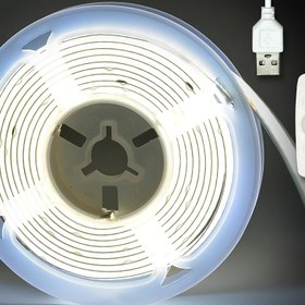 Resim USB Güçlü Özelleştirilebilir Beyaz LED Kob Işık Şeridi - Yatak Odaları, Oturma Odaları, Mutfaklar, Kitap Rafları, Dış Mekan Dekoru ve Kendin Yap Projeleri için Esnek, Kolay Kurulumlu Aydınlatma, Yatak Odası Aydınlatması | Ortam Aydınlatması | Kolay Kurulum Aydınlatma, Yatak Odası İçin LED Işıklar 