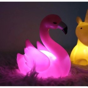 Resim Led Işıklı Flamingo Masa Lambası 
