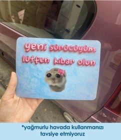 Resim moontainills Üzgün Hamster Araba Magneti 