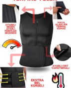 Resim minufco Motosiklet Göğüs ve Bel Rüzgar ve Soğuk Korumalı Bel Korseli Soğuk Geçirmez Termal Motorcu Yelek 