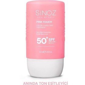 Resim Sinoz Pink Touch Yüksek Koruyucu Ton Eşitleyici Pembe Yüz Güneş Kremi SPF50+ 50 ML 