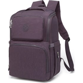 Resim Smart Bags Büyük Boy Su Geçirmez Çok Cepli Anne ve Bebek Bakım Sırt Çantası Mürdüm 