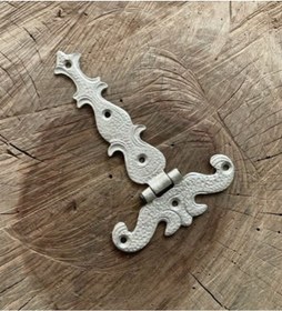 Resim GÜMÜŞ RENK ANTİK KUYRUKLU MENTEŞE PİRİNÇ AHŞAP KAPI MENTEŞESİ 14C 