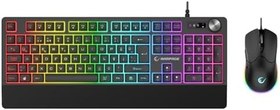 Resim Rampage KM-9858 JAZZY V2 RGB Aydınlatmalı Gaming Oyuncu Klavye Mouse Set, Siyah, USB, 12800 DPI 