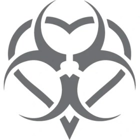 Resim Reysa Tasarım Kalpli Tehlike Simgesi Gri 17X17 cm 