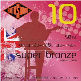 Resim Rotosound SB10 Super Bronze Contact Core Akustik Gitar Teli (10-50) 