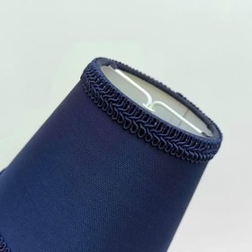 Resim Sutaşı İşlemeli Mini Boy Maşalı Avize Abajur Başlığı Mum ampul üstüne takılır 14cm (Mavi) 
