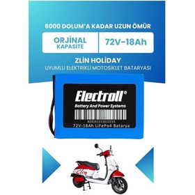 Resim Zlin Holiday Batarya Standart Kapasite Lifepo4 72v 18ah Elektrikli Motosiklet Bataryası 