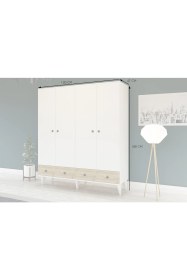 Resim Metalia Gm 414 4 Kapılı 2 Çekmeceli Gardrop Dolap 