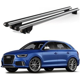 Resim Kanca Audi Q3 2011-2018 Uyumlu Gri Kilitli Ara Atkı 120cm Port Bagaj Tavan Barı 