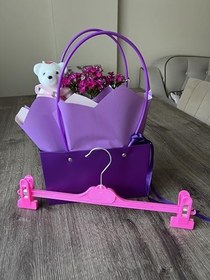 Resim Mandallı Pantolon Etek Askısı, Etek Askısı Fuşya Renk, 10 Adet 