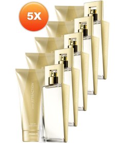 Resim Avon Attraction Kadın Parfüm ve Vücut Losyonu Hediye Paketi Beşli Set 