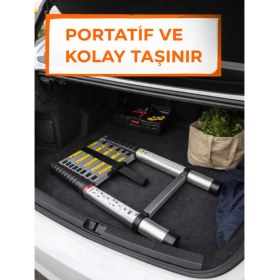 Resim Bert Teleskopik Merdiven 3,2 M 11 Basamak - Alüminyum, Katlanır, Portatif 