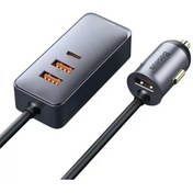 Resim Baseus Share Together Pps 120w 4 Portlu (3 USB&#43;1 TYPE-C) Hızlı Araç Şarjı 1.5m Gri 