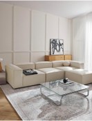 Resim Bilgin Design Lego 4 Modül Modüler Kanepe L Köşe Koltuk Takımı, Keten, Kırık Beyaz 