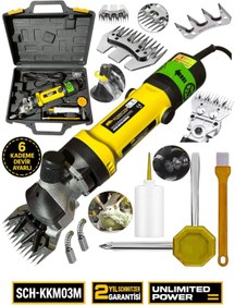 Resim SCHMITZER Pro Seri Metal Şanzuman Profesyonel Koyun Keçi Kırpma-Kırkma Makinası 6 Kademe Devir Ayarlı 