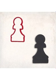 Resim Satranç Piyon Kurabiye Kalıbı Şekillendirici Kopat KIrmızı 