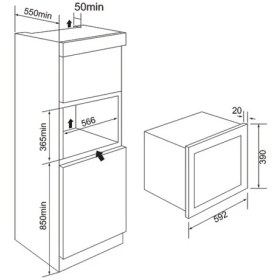 Resim Cucinox MIG 3305 28 Lt Ankastre Mikrodalga Fırın 