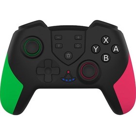 Resim Vkemall Çift Motorlu Titreşim Fonksiyonlu Kablosuz Bt Gamepad Jiroskop Fonksiyonu Switch Yeşil&pembe 
