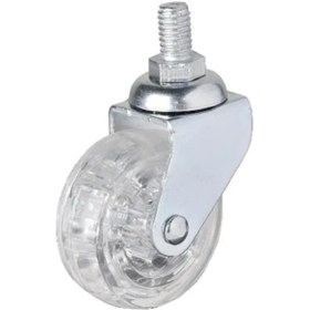 Resim 326 - 50x20 Mm Şeffaf Makaralı Vidalı Teker 4 Adet 