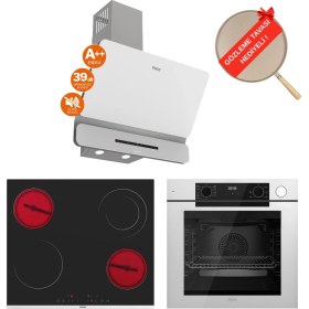 Resim Ferre Fryart&buharlı Ravento Sessiz Davlumbaz Elektrikli Beyaz Ank. Set (D081-SA + MS263 + QEP64CB) 