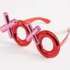 Resim Mena Rise Kırmızı Renk Xoxo Yazılı Parti Gözlüğü 17X7 cm - Lisinya 