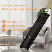 Resim 12.5/15.01/19.0 cm, 2 adet Ağır Hizmet Tipi Metal Çekmece Rayları, 3 Bölümlü Pürüzsüz Kayar Kılavuzlar, Montaj Delikleri ile Kalınlaştırılmış Sessiz Çelik Toplu Yollar, Dolaplar, Küçük Izgaralar ve Depolama Bölümleri, vb. için Uygun, Cilalı Yüzey - Pürüzsüz Çalışma 