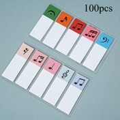 Resim 100 adet Renkli Şeffaf Müzik Notu Yapışkan Notlar - Yaratıcı Ofis İndeks ve Etiket Etiketleri, Dayanıklı Plastik, Çeşitli Renkler (Yeşil, Kırmızı, Mavi, Pembe, Mor), Müzikal Tema Yapışkan Notlar | Canlı İndeks Sayfaları | Şeffaf Yeniden Yerleştirilebilir Sayfalar 