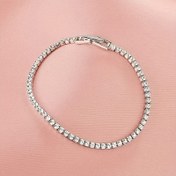 Resim Elegant 2.5mm Tennis Bilekliği 925 Sterling Gümüş Kübik Zirkonya Detayları ile - Düğünler, Doğum Günleri, Yıldönümler ve Günlük Giyim için Mükemmel - İdeal Aşk Hediyesi, Günlük Giyim Bilekliği|Vintage Tarzı Bileklik|Dayanıklı Zirkonya Detay 