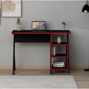 Resim AYMOBSAN Rio Metal Ayaklı Oyuncu Masası Siyah - Kırmızı 