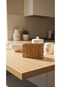 Resim Kare Rattan Peçetelik Mien Doğal, Dekoratif & Sunumluk Açık Kahverengi 