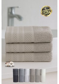 Resim Softure 3 Lü El Yüz Havlusu Günlük Kullanım 50x90 Cm Yumuşak, Dayanıklı, Hızlı Kuruyan Bej 