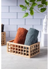 Resim Bambu Organizer Büyük Dolap İçi Düzenleyici Sepet 18x26 Cm Bambu 