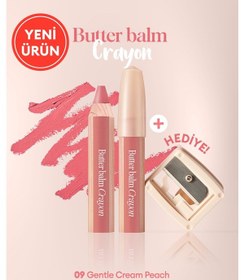 Resim Clio Kremsi Renkli Dudak Balmı + Kalemtıraş Clio Butter Balm Crayon 009 Gentle Cream Peach 09 
