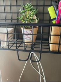 Resim GO DEKOR Dekoratif X Çok Amaçlı Yeni Model Kablo Ve 2li Kanca Askılı Dergilik Gözü & Düz Raflı 