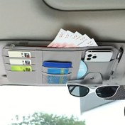 Resim Premium Araba Gölgelik Düzenleyici Fermuarlı, Çoklu Cep Güneş Gölgelik Depolama Kart/Göz/Kablosu için, Kaymaz Belge Tutucu, Evrensel Uyumluluk Sedan SUV Kamyon | Araba Aksesuarları Düzenleyici Sistemi | Genişletilebilir Lisans ve Ödemenin Tutucu | Yaz Seyahat Gerekliliği 
