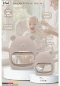 Resim Kiwi Bebek Diş Kaşıyıcı, Emzik Uçlu Eldiven Şeklinde Oyuncak Sincap Dişlik, Beije Renk Beige 2 