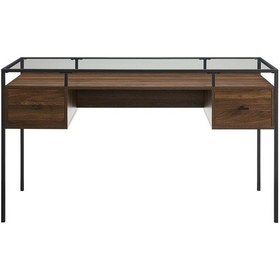 Resim Gianna Siyah Metal Çalışma Masası Kahverengi 