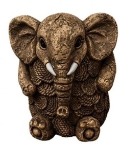 Resim Elephant Planter Vase, Decorative Flower Pot, Polyester Elephant Sculpture, Animal Decor - Object-15 