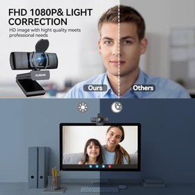 Resim AUSDOM Kamera Kapağı ile Otomatik Odaklama FHD 1080P Web Kamerası, Çift Gürültü Azaltma Mikrofonlu AF640 İş Web Kamerası, Masaüstü/Dizüstü/Mac için 90° Görüş Alanı, Skype/Zoom/Webex/Lync ile çalışır 