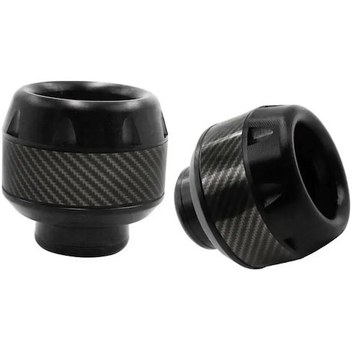 Mufunye Motorsiklet Elektrikli Araç Ön Çatal Koruması - Cnc Alüminyum Karbon Fiber Desenli Sıvama Tepsi Koruyucu Siyah 1 Çift