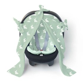 Resim Deux Lapins %100 Pamuk Puset ve Oto Koltuk Minderi - Mono Lapin Matcha Green 