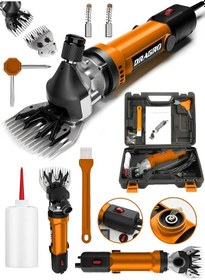 Resim Dragro Alman Drg-4200w Devir Ayarli Bakir Sargili Çelik Şanzuman Koyun Keçi Kirkma Makinesi -turuncu 