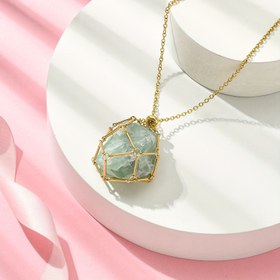 Resim 1 adet 304 Paslanmaz Çelik Makrome Kılıf Örgülü Taş Kolye Tutucu, Ayarlanabilir Kolye Yapımı, Zincirler ve Istakoz Pençesi ile, Sevgililer Günü Hediyesi, 23-3/4 İnç (60.5cm) 