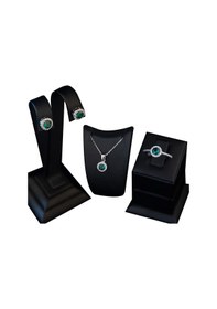 Resim 925 Ayar Gümüş Yeşil Tek Taşlı Set 