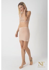 Resim Nt Underwear Bambu Mini Etek Astarı, Mini Jupon - Doğal Kumaş, Modern Kalıp. Bej 