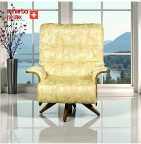 Resim Smarto Relax Tv Koltuğu Bern Ergonomik Döner Mekanizma Kadife Polyester Krem Beyaz Dekoratif Baba Koltuğu Ekru 